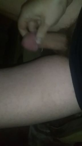 Trans masturbates a hard long cock