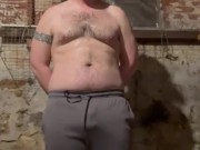 Quick pants piss in basement