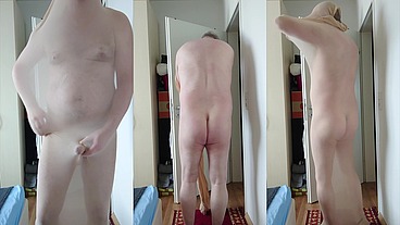 Nylonjunge ist Nackt beim Spaß mit Nylon