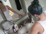 Upskirt Getting Ready For A Bath