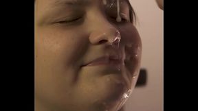 SH Blowjob, super close-up, cum in mouth