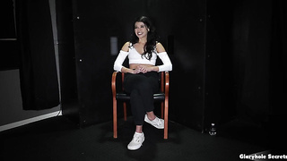 Dark-haired Adult movie star Harley Haze In Backstage For Gloryhole Porno Nikki Leigh Naked Leather Pornography