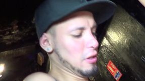 Submissed bareback by Arab master and Latino XXL with piss at the final in a sling