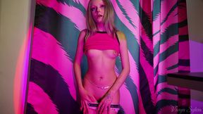 Striptease with Small Tits and Shaved Pussy!