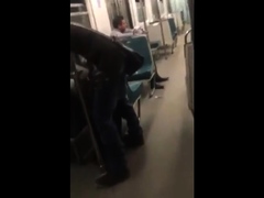 Asian twink get's BJ from older man in a subway