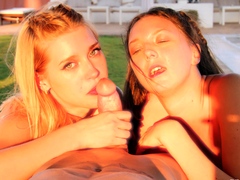 Teen blowjob threesome