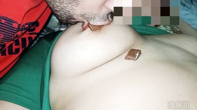Her husband cant get enough of her big natural tits while adult breastfeeding