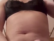 Sissy CD sucks dildo, quickly cums and eats own cum off of the dildo