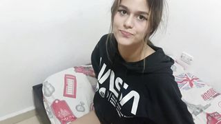 "My stepsister feels cold and I warm her up to fuck her and cum in her"