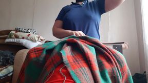 My Shy Stepsister Licks My Pussy Under the Blanket