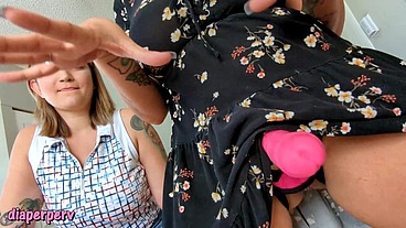 Sissy diaper training pegging Goddess Brandon & Ayla