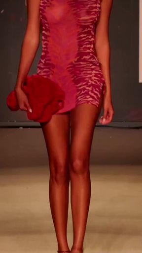Natural beauty shows off her tits in a bikini under see-through dress