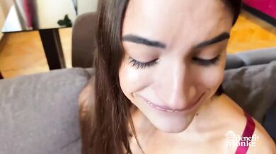 French Candie Luciani eats all my cock and I break her beautiful wet pussy