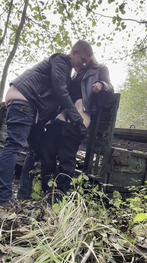 Leather Lesbians Fucking At Abandoned Parking Slot