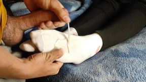 Stepsister Ruined Your Orgasm With Her Feet in WHite Socks