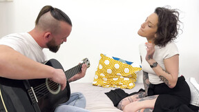 Lena takes a guitar lesson... but not only that!