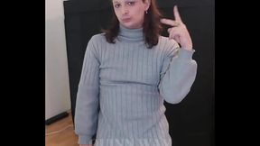 Quinn Way shows off her caged pussy