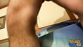 ”Straight thug strokes his heavy prick until cum sprays out”