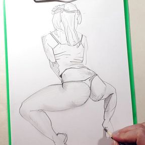 How to draw sexy hot girls in pencil, a quick sketch