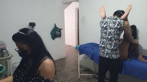 I WAS VISITING MY NEIGHBOR AND THEN THE MAN I LIKE SO MUCH ARRIVED TO MAKE US MORBID