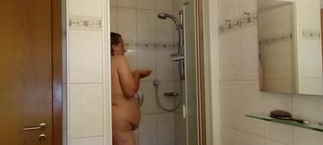 53-year-old BBW in the shower - do you want to watch me?