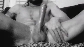 Muscular Daddy Strokes His Thick Cock in Solo Masturbation