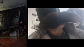 Alice kicking and stepping on his head (pov)