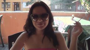 CZECH AMATEURS - BIG BREASTED BRUNETTE HUNGRY FOR A MEAT