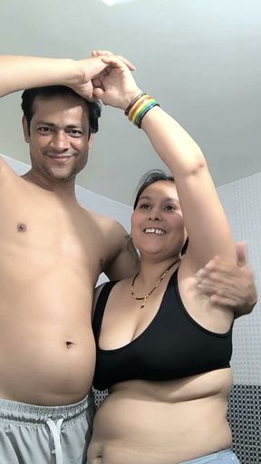 Desi couple romance in bathroom   Clip 1