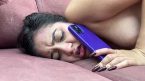 I My Little Best Friend Hard While She Is Talking on the Call with Her Boyfriend. I Cum in Her Pussy