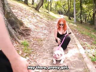 Influencer ends up screwing a redhead with massive bazookas - what a ramrod this guy has!