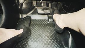 Hard Start Platform High Heels to Barefoot Suburb Driving with Wet Break Pedal