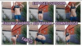 BUTTCRACK - DOWNBLOUSE - FARTS - EXPOSED OUTDOOR