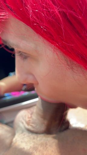 Spanish slut Ariel Ortiz sucks my cock in the car for a ride   Clip 1