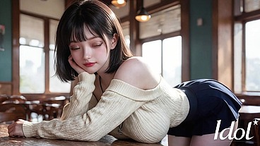 Here! Top Asian girl fucks in a cafe [AI]