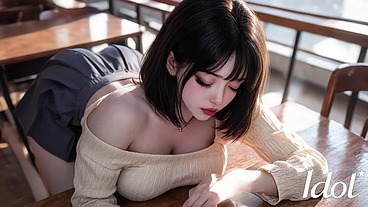 Here! Top Asian girl fucks in a cafe [AI]