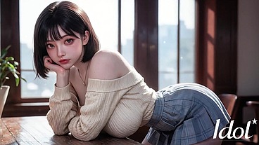 Here! Top Asian girl fucks in a cafe [AI]