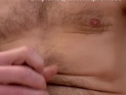 Muscled big white cock cums. Aggressive vocal male solo