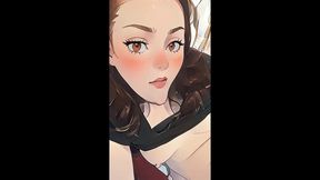 cartoon solo girl masturbation and sucking black dildo