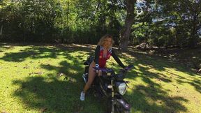 High Speed Throttle Craze: Revving My Bike Until I Get So Soaking Wet!
