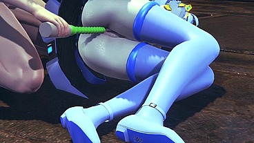 Robot Girl Takes Anal Beads in her Ass