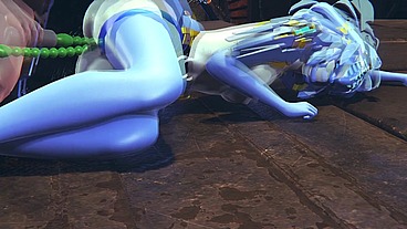 Robot Girl Takes Anal Beads in her Ass
