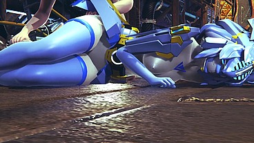 Robot Girl Takes Anal Beads in her Ass