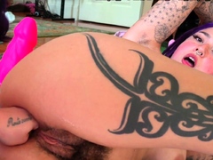 Black ebony using anal toys on tranny shemale