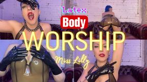 POV: Latex Body Worship! Devote Yourself To Miss Lilly's Body Whilst All Locked Up In Chastity!