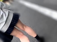 Amateur hottie fucked outdoor in public
