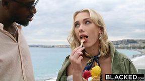 Outdoor sensual fuck with skinny tiny Blonde Sky Pierce and BBC