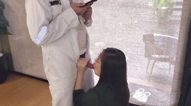 Seaman cum in mouth behind the scene