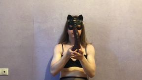 Sissy Elise sitting blowjob and deepthroat