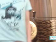 Skinny Brunette Xander H Fills His Butt With A Big Dildo!